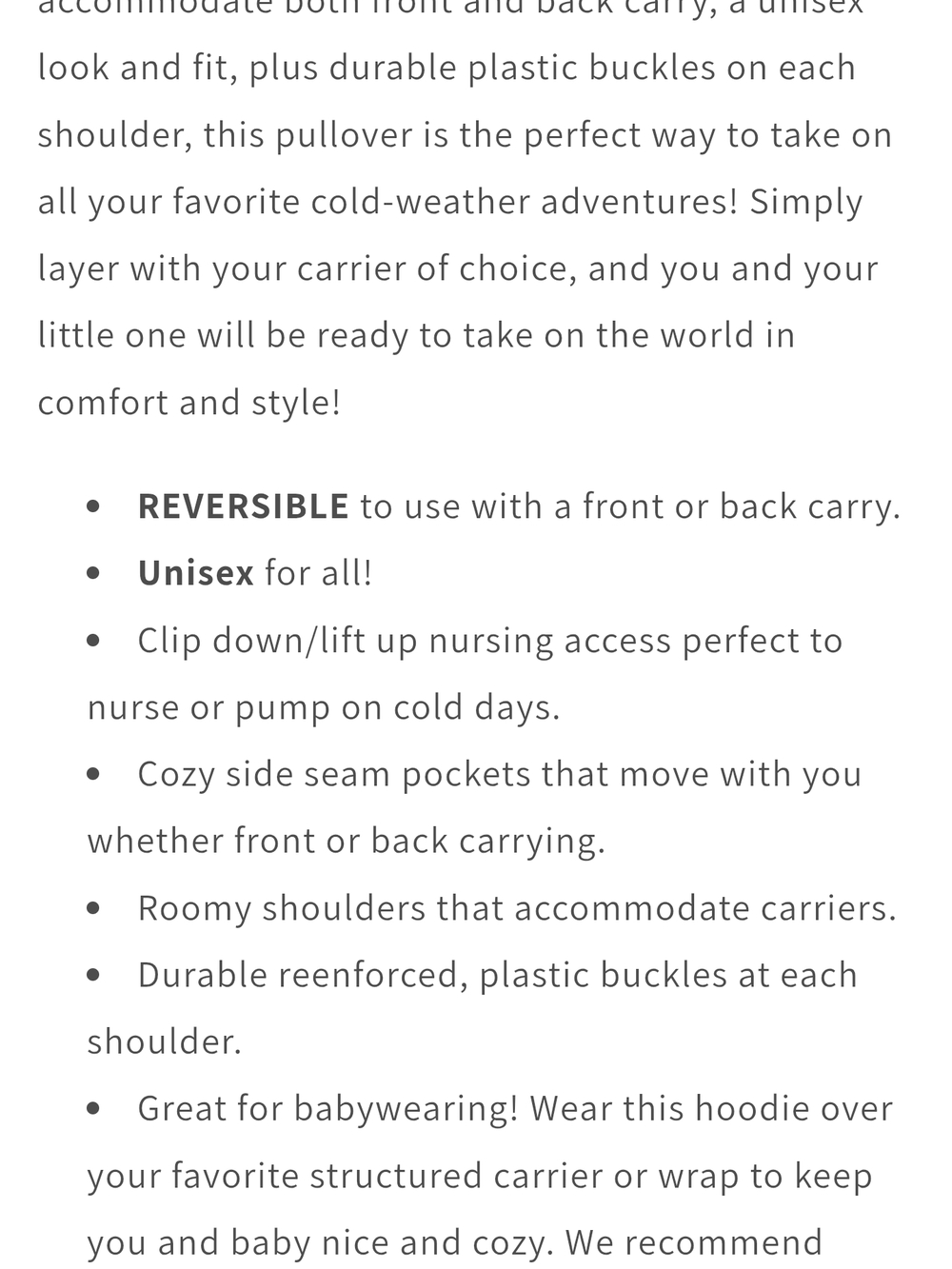 Latched Mama Babywearing Sweatshirt XS in Oatmeal - Picture 6 of 14